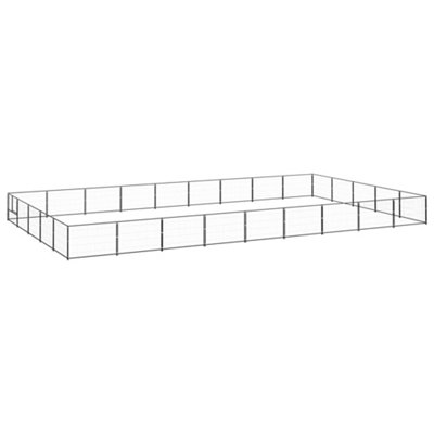 Berkfield Dog Kennel Black 45 m2 Steel Price Comparisons | Compare The Build