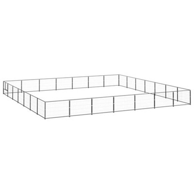 Berkfield Dog Kennel Black 49 m2 Steel Price Comparisons | Compare The Build