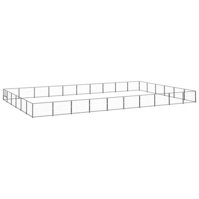 Berkfield Dog Kennel Black 60 m2 Steel Price Comparisons | Compare The Build