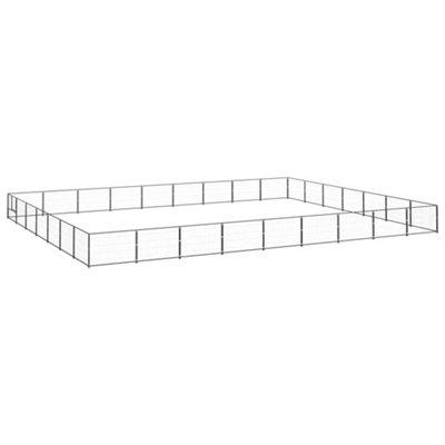 Berkfield Dog Kennel Black 63 m2 Steel Price Comparisons | Compare The Build