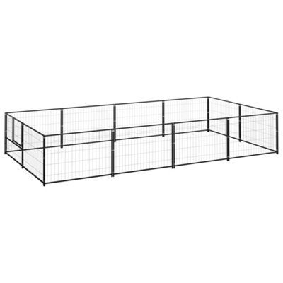 Berkfield Dog Kennel Black 8 m2 Steel Price Comparisons | Compare The Build