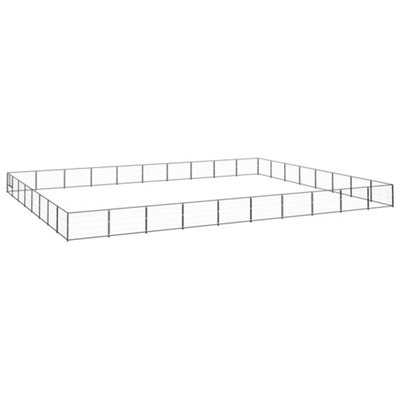 Berkfield Dog Kennel Black 80 m2 Steel Price Comparisons | Compare The Build