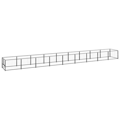 Berkfield Dog Kennel Black 9 m2 Steel Price Comparisons | Compare The Build