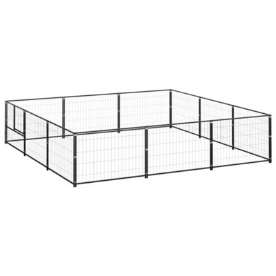 Berkfield Dog Kennel Black 9 m2 Steel Price Comparisons | Compare The Build