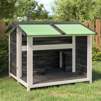 Berkfield Dog Kennel Grey 96x87x80.5 cm Solid Wood Pine Price Comparisons | Compare The Build