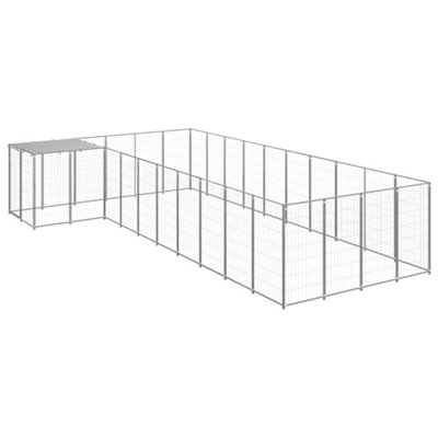 Berkfield Dog Kennel Silver 13.31 m2 Steel