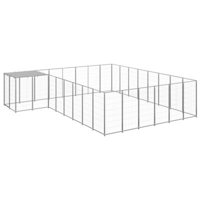 Berkfield Dog Kennel Silver 15.73 m2 Steel