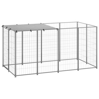 Berkfield Dog Kennel Silver 2.42 m2 Steel Price Comparisons | Compare The Build