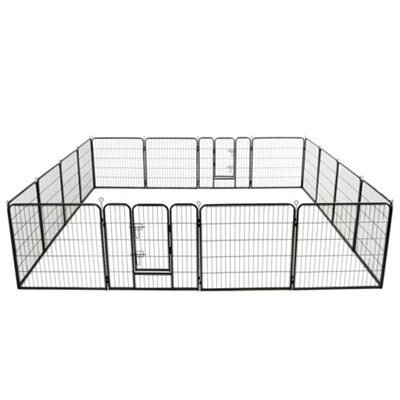Berkfield Dog Playpen 16 Panels Steel 80x80 cm Black Price Comparisons | Compare The Build