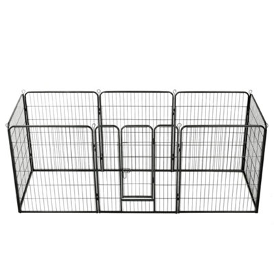 Berkfield Dog Playpen 8 Panels Steel 80x100 cm Black Price Comparisons | Compare The Build