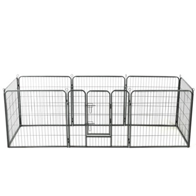 Berkfield Dog Playpen 8 Panels Steel 80x80 cm Black Price Comparisons | Compare The Build