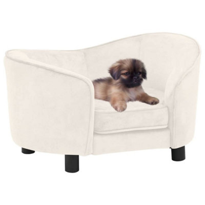 Berkfield Dog Sofa Cream 69x49x40 cm Plush Price Comparisons | Compare The Build