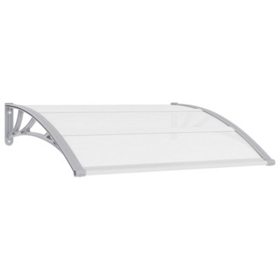 Berkfield Door Canopy Grey and Transparent 120x80 cm PC