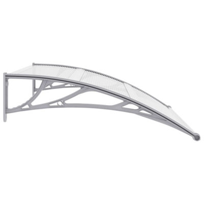 Berkfield Door Canopy Grey and Transparent 120x80 cm PC