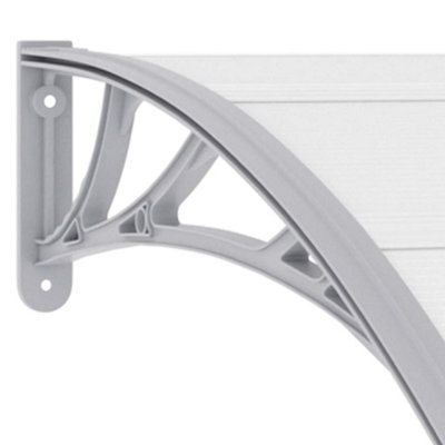 Berkfield Door Canopy Grey and Transparent 120x80 cm PC