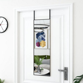 Berkfield Door Mirror Black 30x100 cm Glass and Aluminium