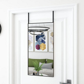 Berkfield Door Mirror Black 40x80 cm Glass and Aluminium
