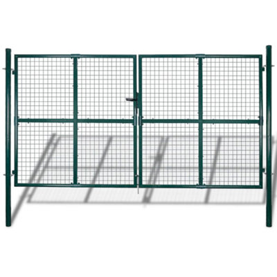 Berkfield Double Door Fence Gate Powder-Coated Steel