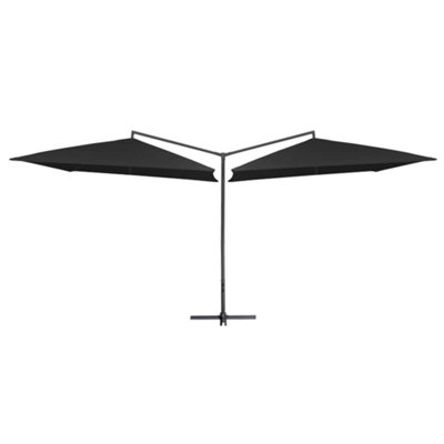 Berkfield Double Parasol with Steel Pole 250x250 cm Black