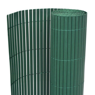 Berkfield Double-Sided Garden Fence PVC 90x300 Cm Green | DIY At B&Q