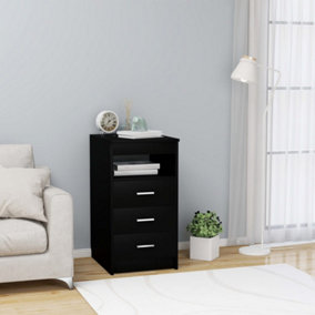 Berkfield Drawer Cabinet Black 40x50x76 cm Engineered Wood