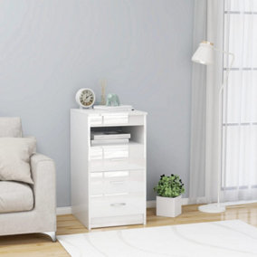 Berkfield Drawer Cabinet High Gloss White 40x50x76 cm Engineered Wood