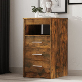 Berkfield Drawer Cabinet Smoked Oak 40x50x76 cm Engineered Wood