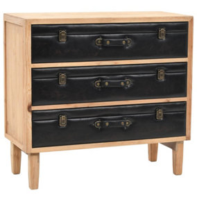 Berkfield Drawer Cabinet Solid Fir Wood 80x36x75 cm