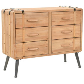 Berkfield Drawer Cabinet Solid Fir Wood 91x35x73 cm