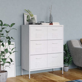 Berkfield Drawer Cabinet White 80x35x101.5 cm Steel