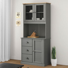Berkfield Dresser Top VIGO Grey 78x30x100 cm Solid Wood Pine