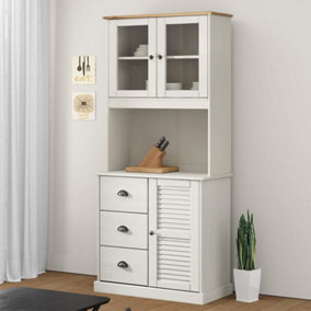 Berkfield Dresser Top VIGO White 78x30x100 cm Solid Wood Pine