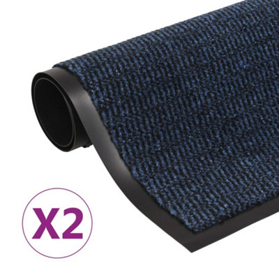 Berkfield Dust Control Mats 2 pcs Rectangular Tufted 80x120 cm Blue