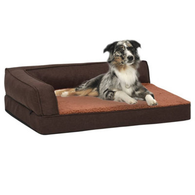 Berkfield Ergonomic Dog Bed Mattress 75x53 cm Linen Look Fleece Brown Price Comparisons | Compare The Build