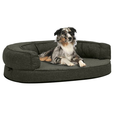 Berkfield Ergonomic Dog Bed Mattress 75x53 cm Linen Look Fleece Dark Grey Price Comparisons | Compare The Build