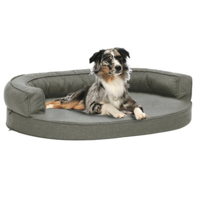 Berkfield Ergonomic Dog Bed Mattress 75x53 cm Linen Look Grey Price Comparisons | Compare The Build