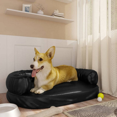 Berkfield Ergonomic Foam Dog Bed Black 75x53 cm Faux Leather Price Comparisons | Compare The Build