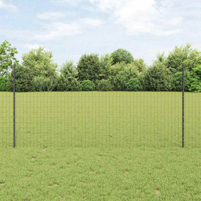 Berkfield Euro Fence with 10 U Posts Grey 1.2x10 m Steel