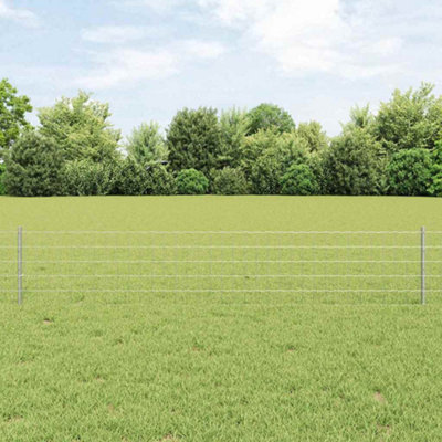 Berkfield Euro Fence with 5 U Posts Silver 0,4x10 m Steel
