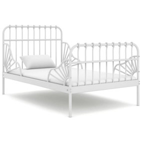 Berkfield Extendable Bed Frame White Metal 80x130/200 cm