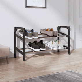 Berkfield Extendable Shoe Rack with 2 Shelves 119x24x37 cm