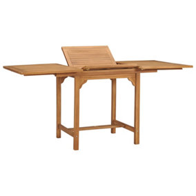 Berkfield Extending Garden Table (110-160)x80x75cm Solid Teak Wood