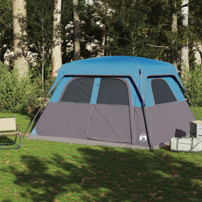 Curated visual reference: Seasonal Waterproofing Cabin Furniture Reference: Berkfield Family Tent Cabin 6 Person Blue Waterproof