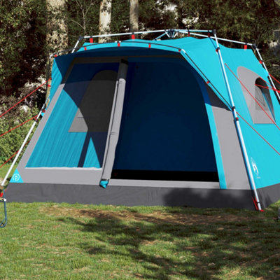 Berkfield Family Tent Cabin 7-Person Blue Quick Release
