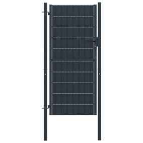 Berkfield Fence Gate PVC and Steel 100x124 cm Anthracite