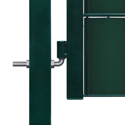 Berkfield Fence Gate PVC and Steel 100x124 cm Green