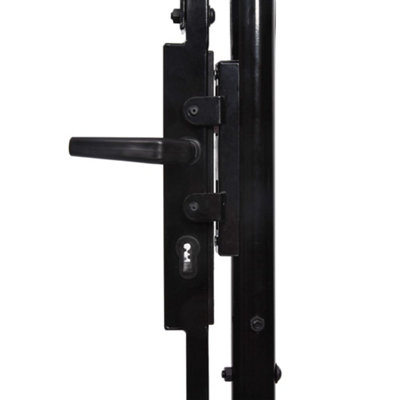 Berkfield Fence Gate Single Door with Arched Top Steel 1x1.2 m Black