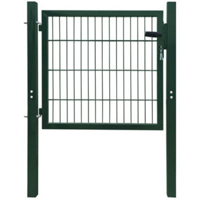 Berkfield Fence Gate Steel Green 105x150 cm
