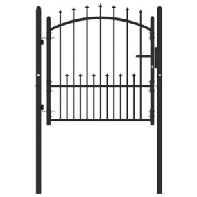 Berkfield Fence Gate with Spikes Steel 100x100 cm Black