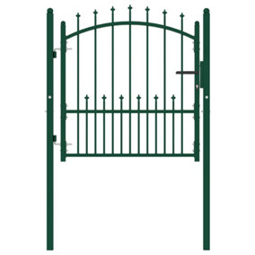 Berkfield Fence Gate with Spikes Steel 100x100 cm Green
